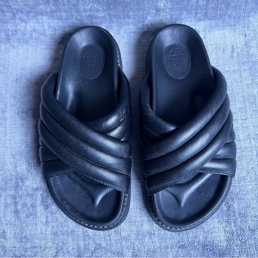 The Bali Tailor Oska Sandals Sz 39 US 8 Black Slides Casual Soft Beach Summer - Picture 3 of 15